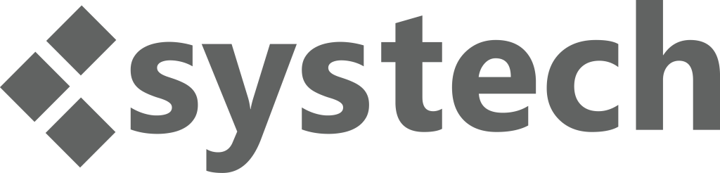 systech alternate logo, grounded grey