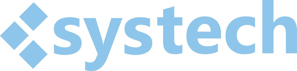 systech alternate logo, software blue